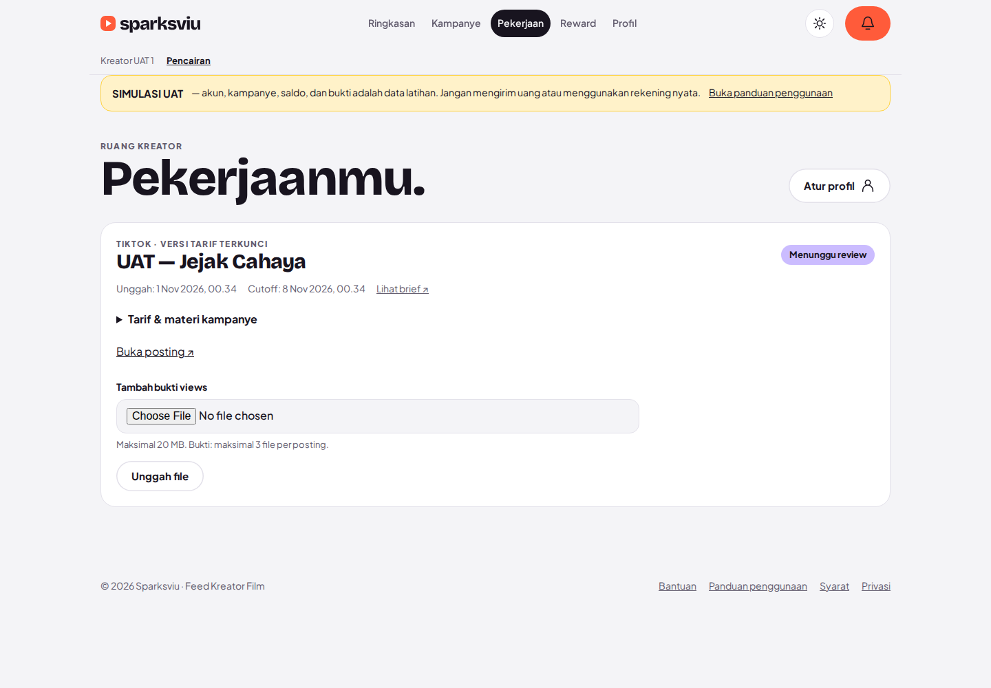 Unggah bukti dan tanggapi revisi