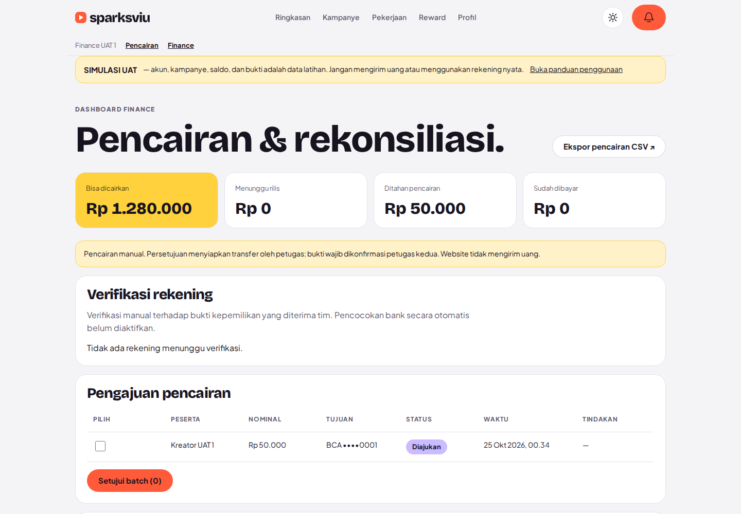 Setujui pengajuan yang benar
