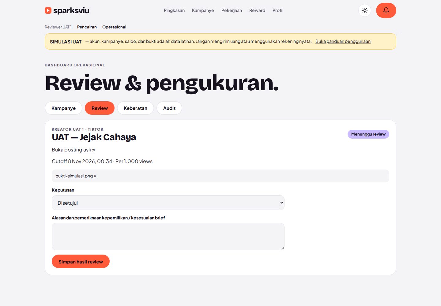 Periksa posting dan bukti sebelum memutuskan